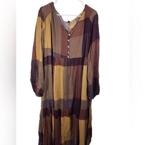 Women's Long Sleeve Lightweight Color Block Dress Size 3XL